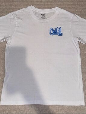 Makers Market White Short Sleeve Tee with Blue "Only 1" Chest Graphic